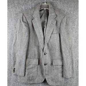 Hardwick Clothes Sport Coat Mens 40 Gray Herringbone Tweed Blazer Edward's